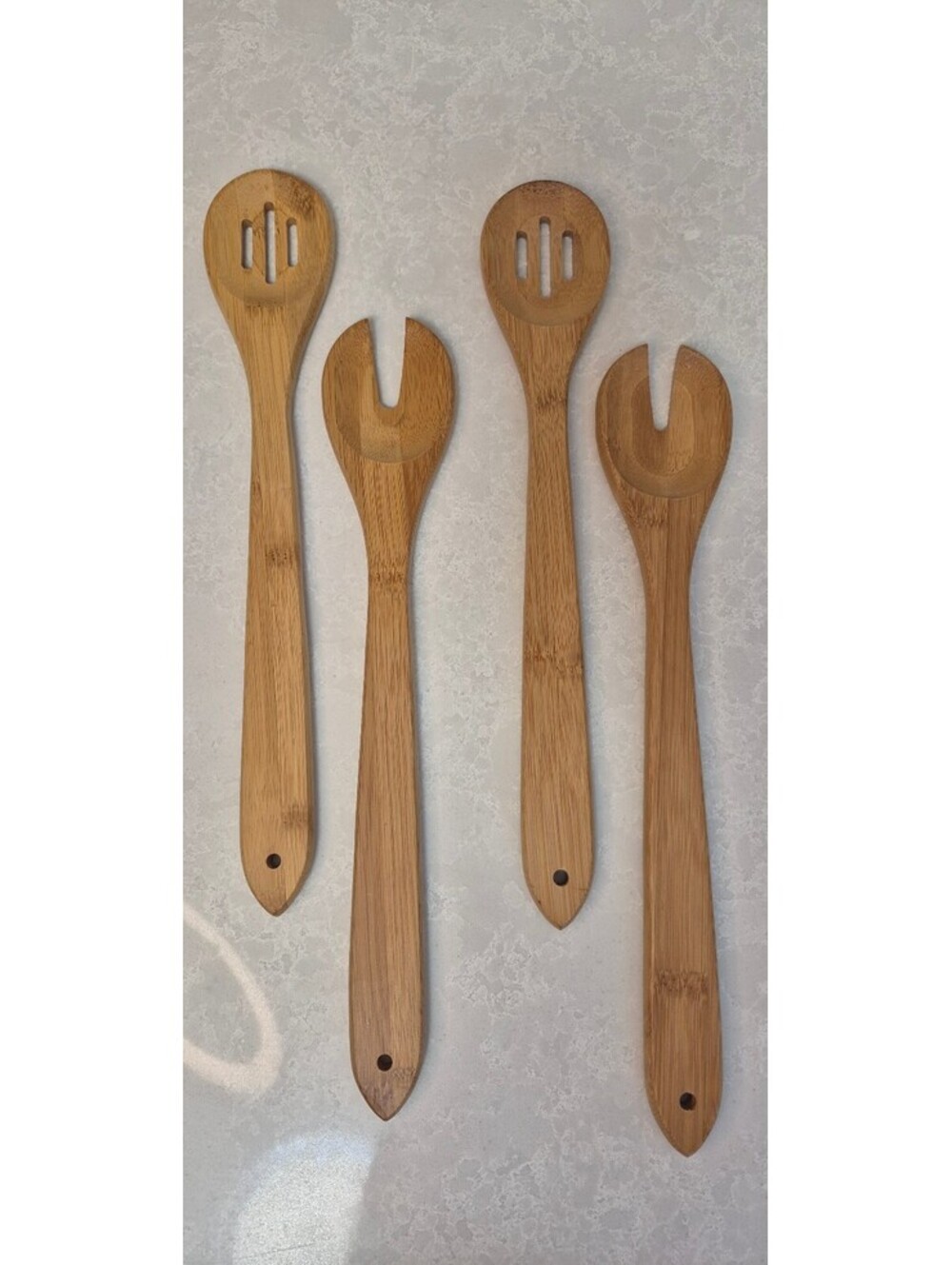 Bouclair Bamboo Salad Serving Set - 12" Spoons & Forks (2 sets available)